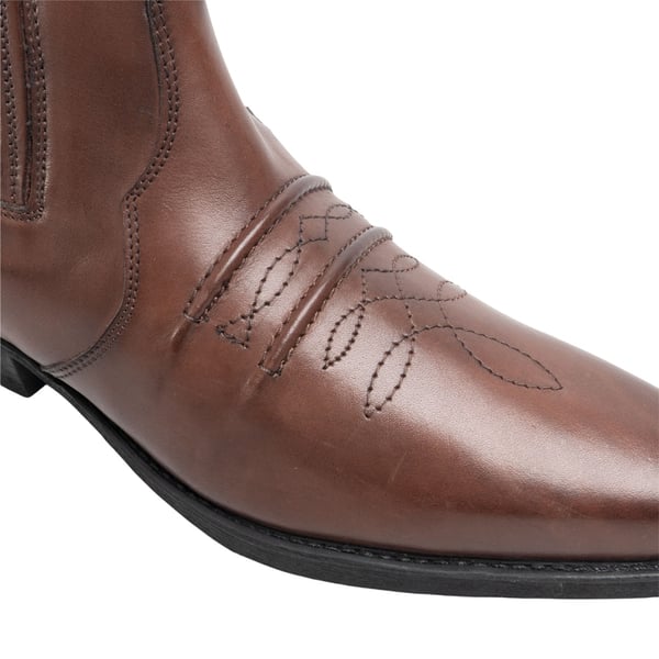 Woodland Mens Distressed Leather Gusset Western Ankle Boots