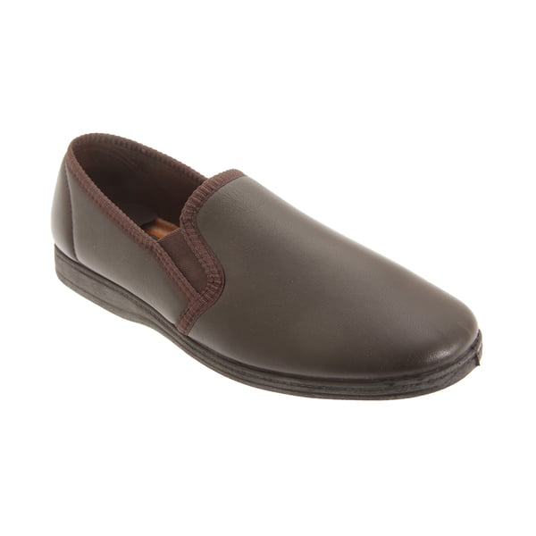Sleepers Mens Hadley Softie Leather Twin Gusset Slippers