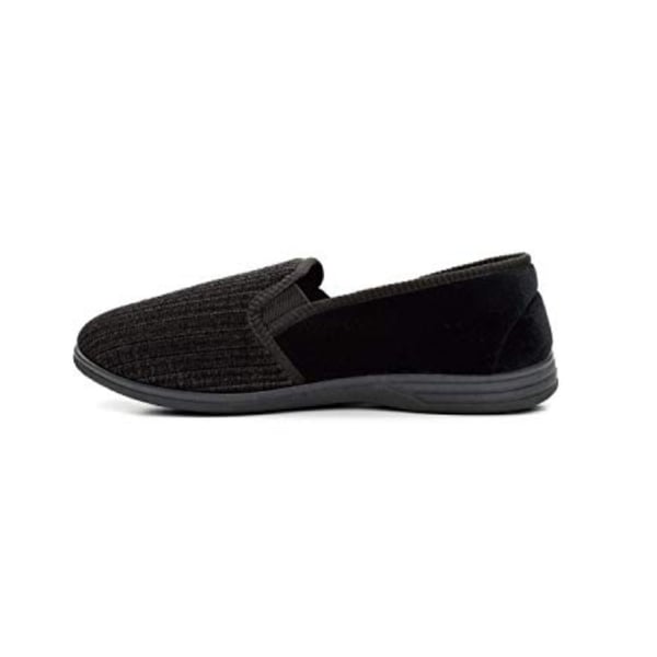 Zedzzz Mens Richard Striped Twin Gusset Velour Slippers