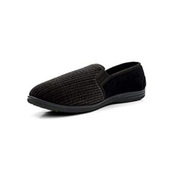 Zedzzz Mens Richard Striped Twin Gusset Velour Slippers