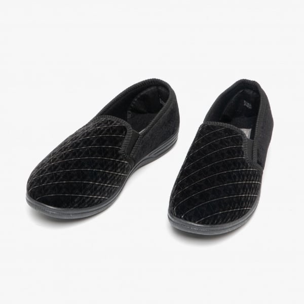 Zedzzz Mens Kevin Velour Twin Gusset Slippers