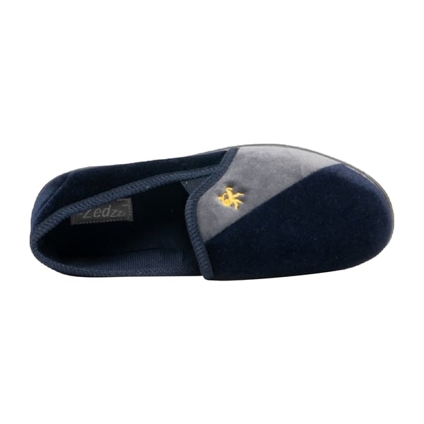 Zedzzz Mens Aaron Twin Gusset Velour Slippers