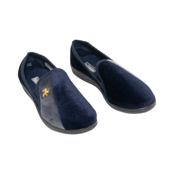 Zedzzz Mens Aaron Twin Gusset Velour Slippers