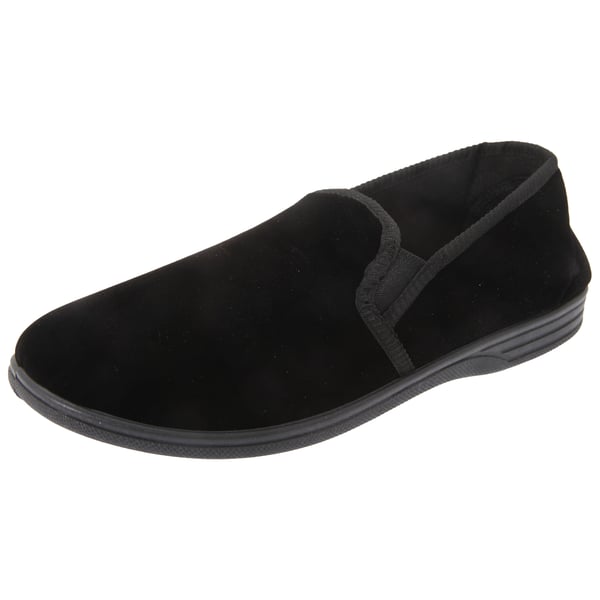 Zedzzz Mens Ross Twin Gusset Velour Slippers