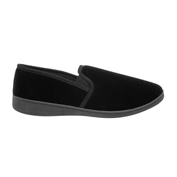 Zedzzz Mens Ross Twin Gusset Velour Slippers