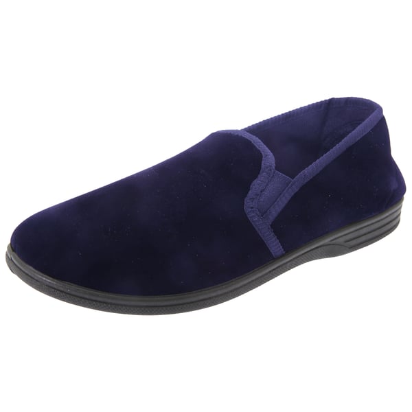 Zedzzz Mens Ross Twin Gusset Velour Slippers