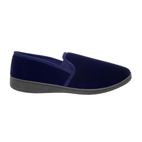 Zedzzz Mens Ross Twin Gusset Velour Slippers