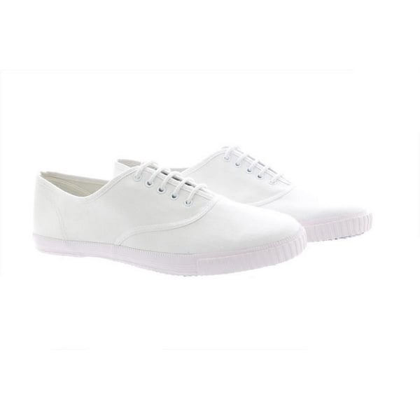 Dek Adults Unisex Lace Up White Canvas Gym Plimsolls