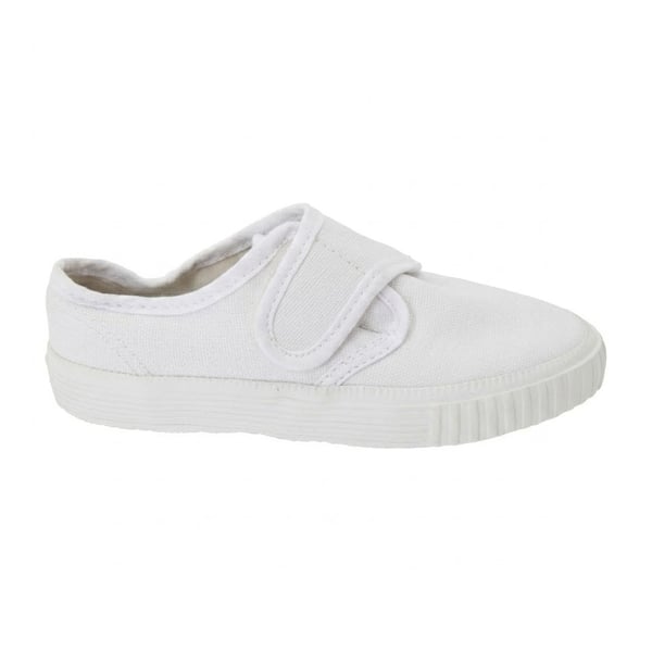 Dek Kids Unisex Junior Touch Fastening White Canvas Plimsolls