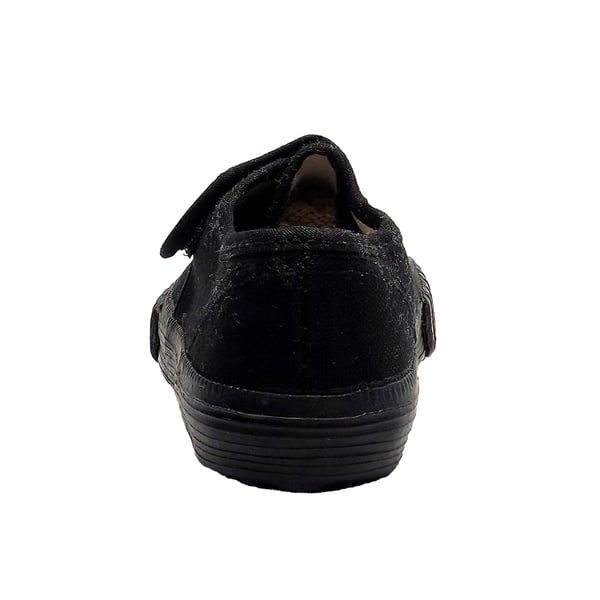 Dek Kids Unisex Junior Touch Fastening Black Canvas Plimsolls