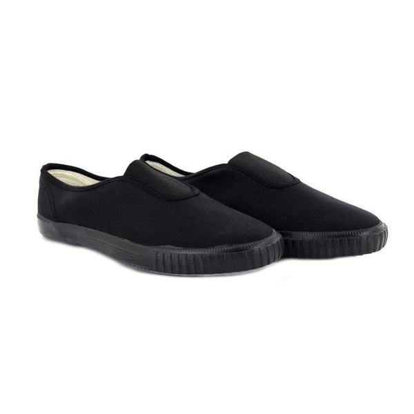 Dek Kids Unisex Junior Gusset Black Canvas Plimsolls