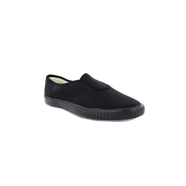 Dek Adults Unisex Gusset Black Canvas Plimsolls
