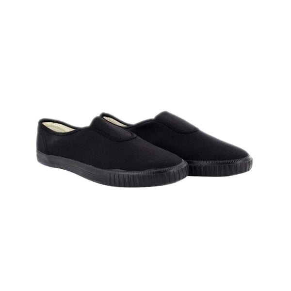 Dek Adults Unisex Gusset Black Canvas Plimsolls