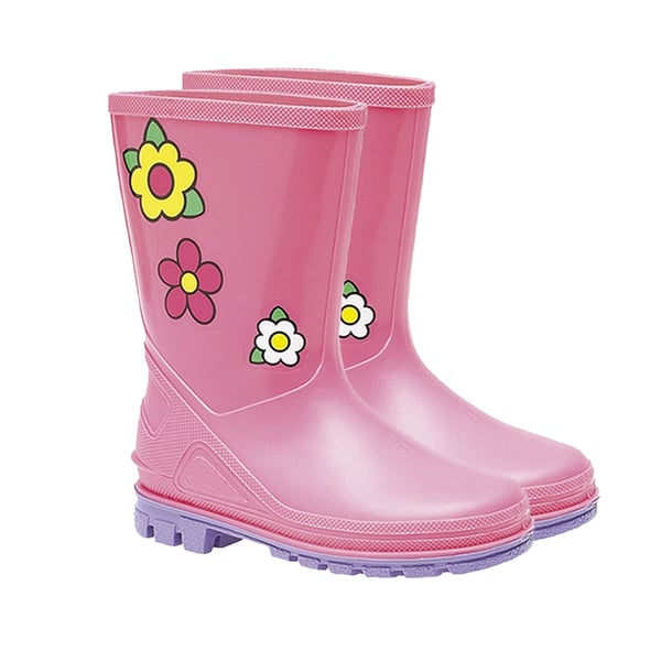 StormWells Girls Puddle Floral Wellingtons