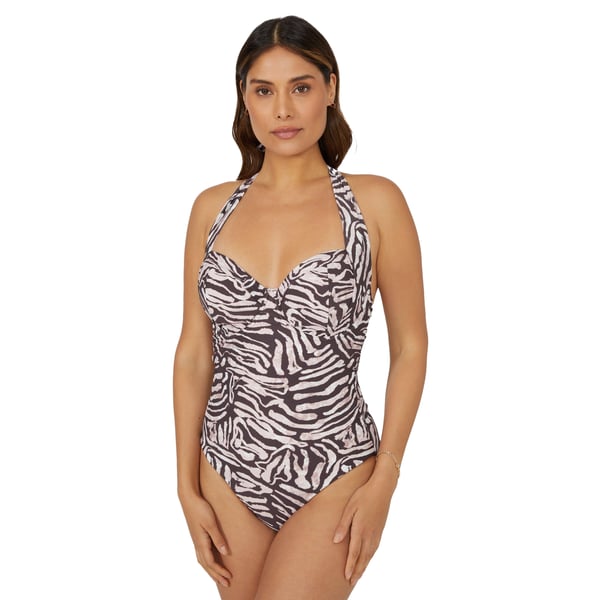 Gorgeous Womens/Ladies Zebra Print Underwired One Piece Swimsuit