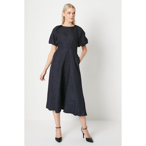 Principles Womens/Ladies Jacquard Puff Sleeve Midi Dress Principles Womens/Ladies Jacquard Puff Sleeve Midi Dress