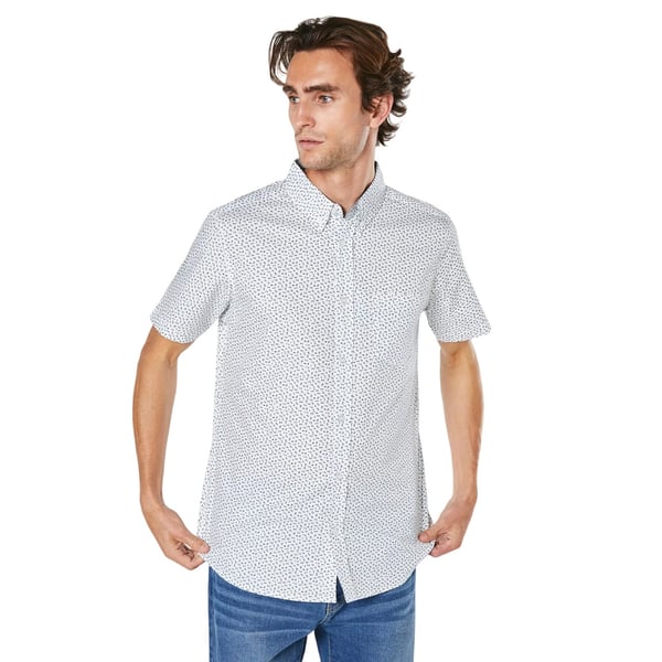 Maine Mens Peak Ditsy Print Short-Sleeved Shirt