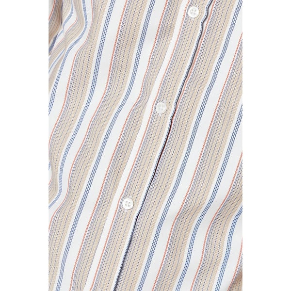 Maine Mens Stripe Oxford Short-Sleeved Shirt