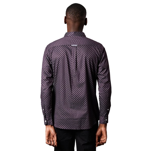 Maine Mens Geometric Pattern Foulard Long-Sleeved Shirt