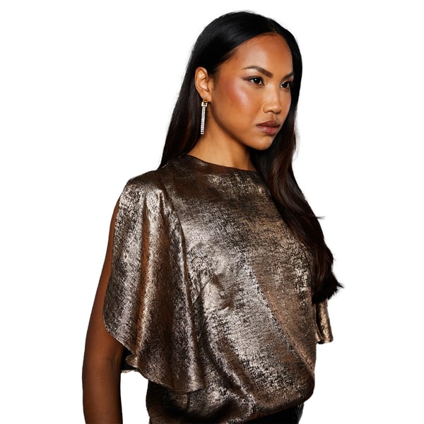 Principles Womens/Ladies Metallic Slit Sleeve Top