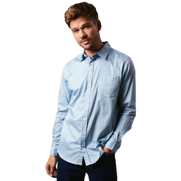Maine Mens Tile Print Long-Sleeved Shirt