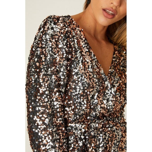 Dorothy Perkins Womens/Ladies Sequin Belt Wrap Midi Dress