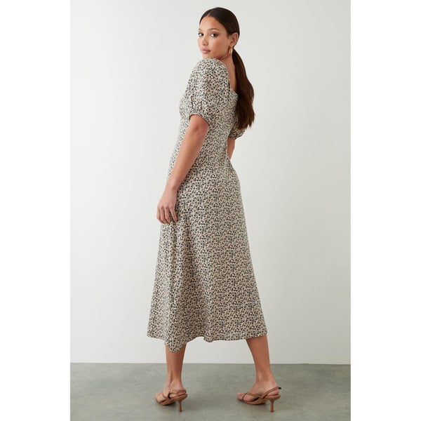 Dorothy Perkins Dame/kvinder Ditsy Print Ruched Midi Kjole