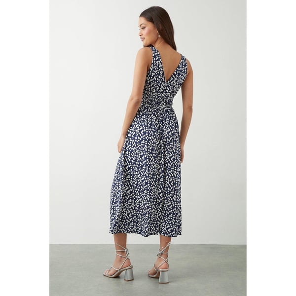 Dorothy Perkins Dam/Kvinnor Prickig Knytning Framtill Ärmlös Midi Klänning i Petite Storlek