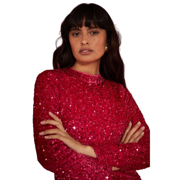 Dorothy Perkins Womens/Ladies Sequin Velvet Petite Mini Dress