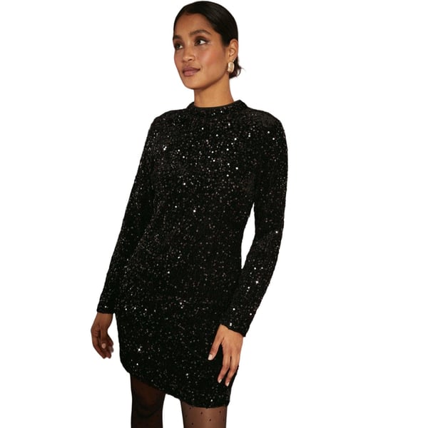 Dorothy Perkins Womens/Ladies Sequin Velvet Mini Dress Dorothy Perkins Womens/Ladies Sequin Velvet Mini Dress
