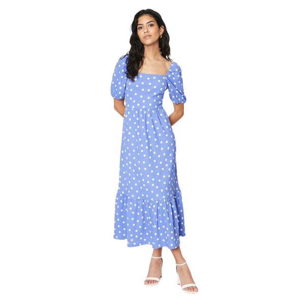 Dorothy Perkins Womens/Ladies Spotted Square Neck Petite Midi Dress Dorothy Perkins Womens/Ladies Spotted Square Neck Petite Midi Dress