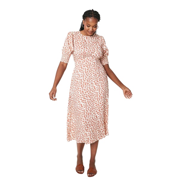 Dorothy Perkins Womens/Ladies Shirred Cuff Short-Sleeved Midi Dress