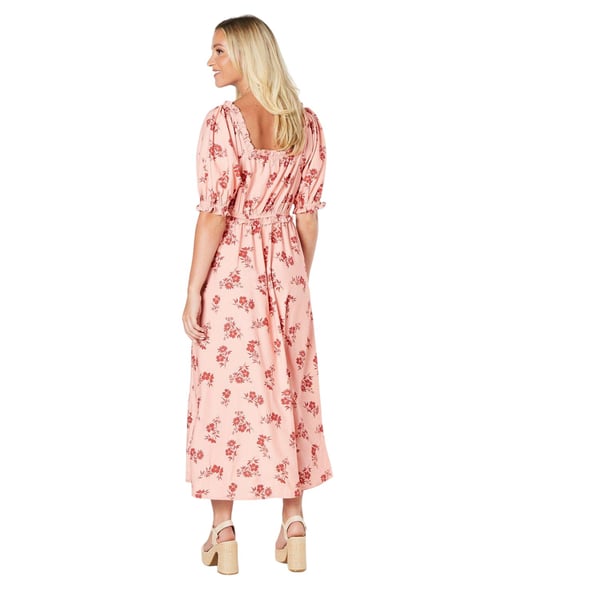 Dorothy Perkins Naisten Kukkakuvioinen Puhvihihainen Midimekko