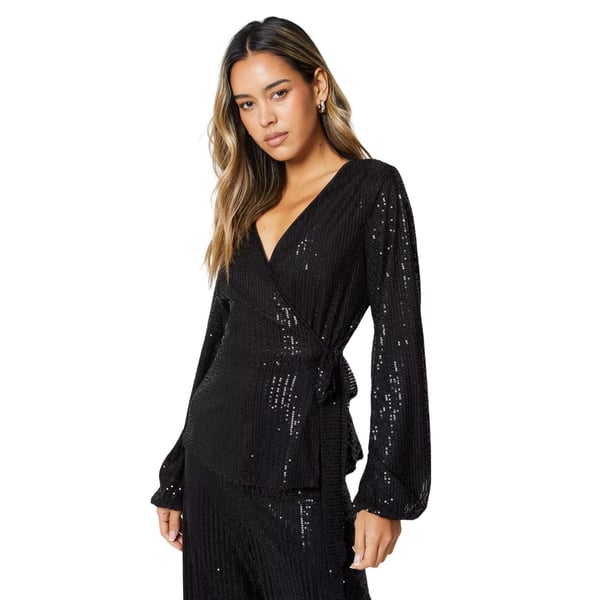 Dorothy Perkins Dam/Kvinnor Paljett Midjeband Omlott-topp