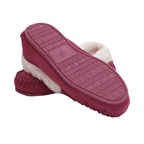 Eastern Counties Leather Womens/Ladies Hard Sole Wool Lined Moccasins