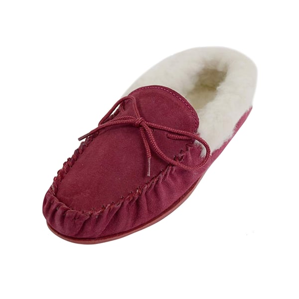 Eastern Counties Leather Womens/Ladies Hard Sole Wool Lined Moccasins
