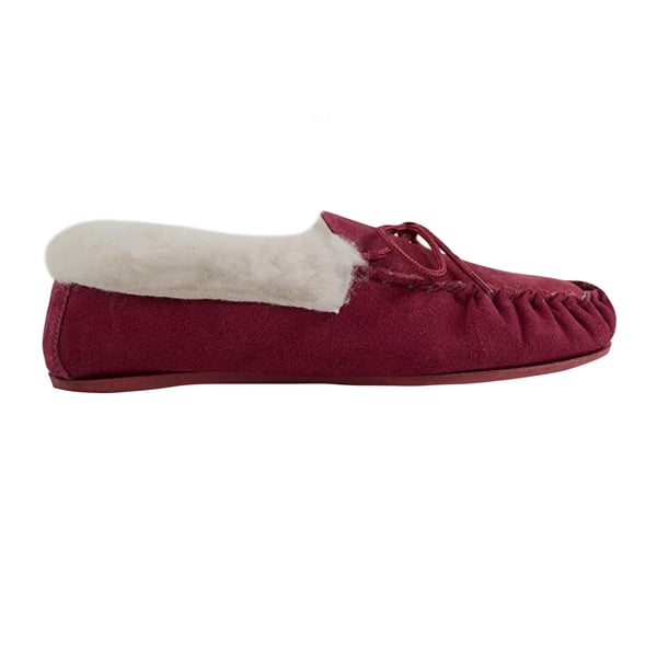 Eastern Counties Leather Womens/Ladies Hard Sole Wool Lined Moccasins