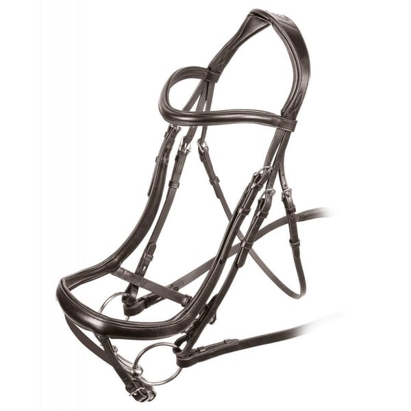 Velociti Ergonomisk læder buet hest Flash Bridle