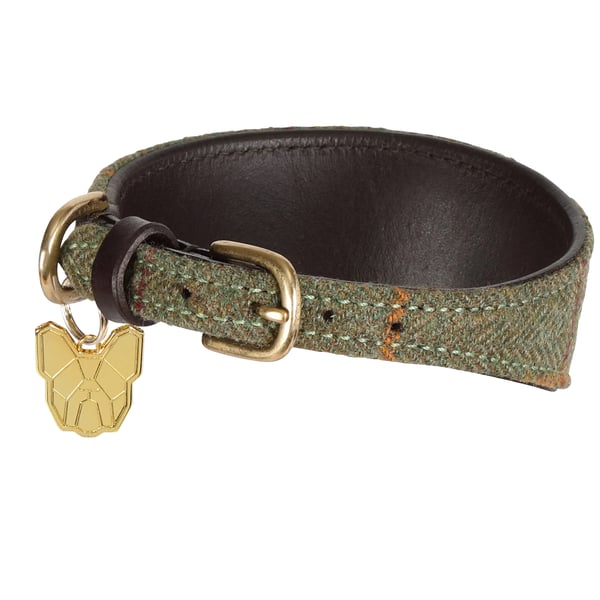 Digby & Fox Checked Tweed Greyhound Dog Collar