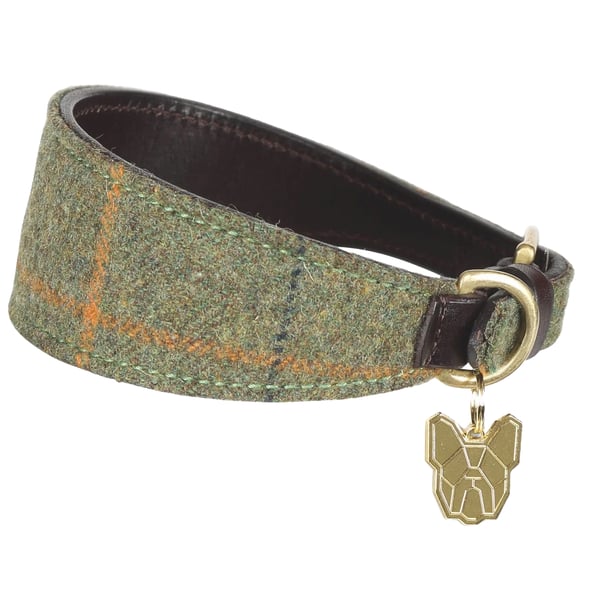 Digby & Fox Checked Tweed Greyhound Dog Collar Digby & Fox Checked Tweed Greyhound Dog Collar