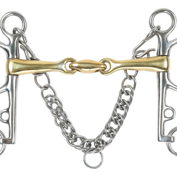 Shires Brass Lozenge Horse Pelham Bit
