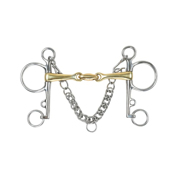 Shires Brass Lozenge Horse Pelham Bit