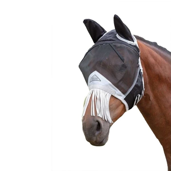 Shires Fine Mesh Horse Fly Mask With Ears & Nose Fringe