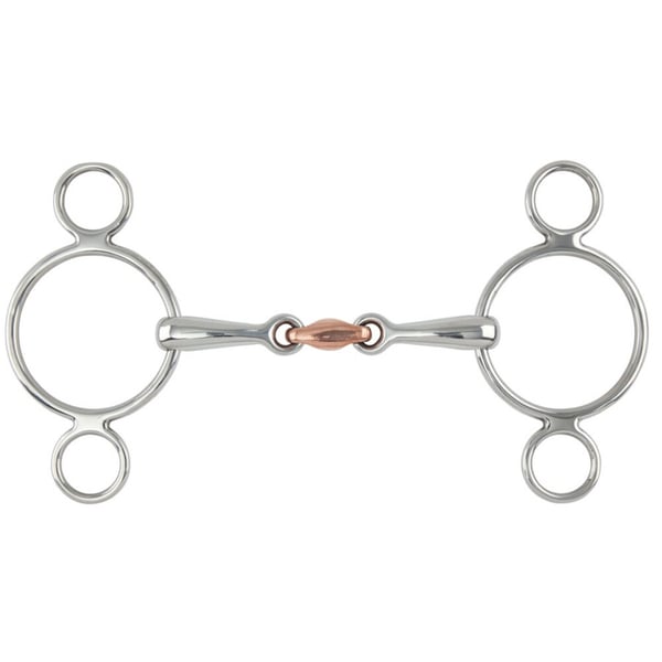 Shires Copper Lozenge Horse 2 Ring Gag Bit