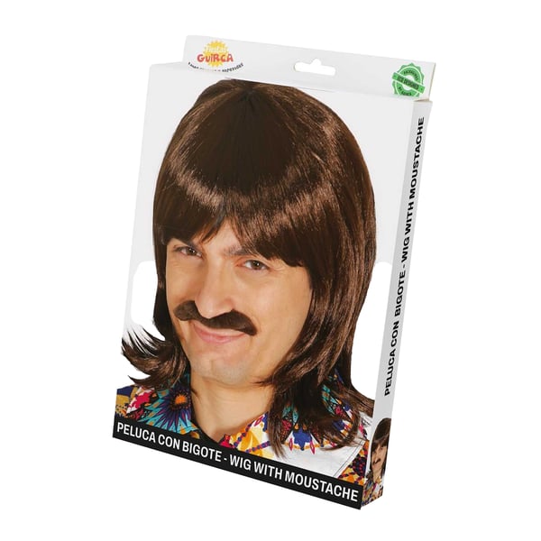 Fiestas Guirca 70-tals peruk och mustasch