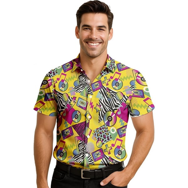 Fiestas Guirca Mens Music Star 90s Shirt