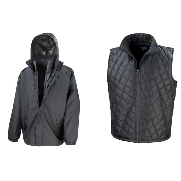 Result Mens Core 3-in-1 Jacket With Quilted Bodywarmer Jacket