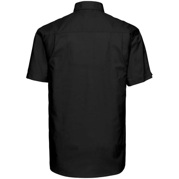 Russell Collection Mens Short Sleeve Easy Care Oxford Shirt