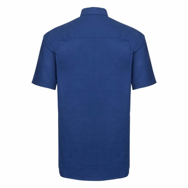 Russell Collection Mens Short Sleeve Easy Care Oxford Shirt