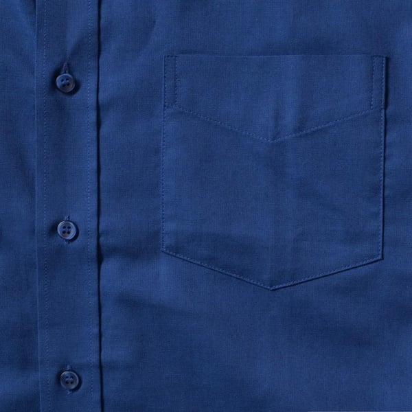 Russell Collection Mens Short Sleeve Easy Care Oxford Shirt